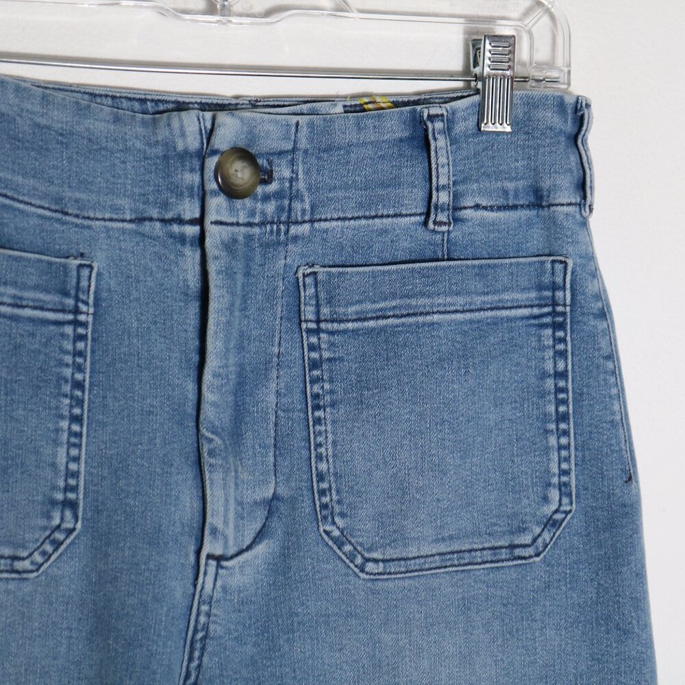 Anthropoloige Maeve Colette High Rise Wide Leg Trouser Jeans 28 Light Wash Ankle - Picture 3 of 7
